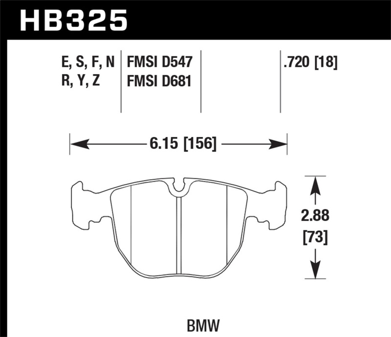 BMW M5 Brake Pad Sets - Hawk Performance - HT-10 Compound - `00-`03